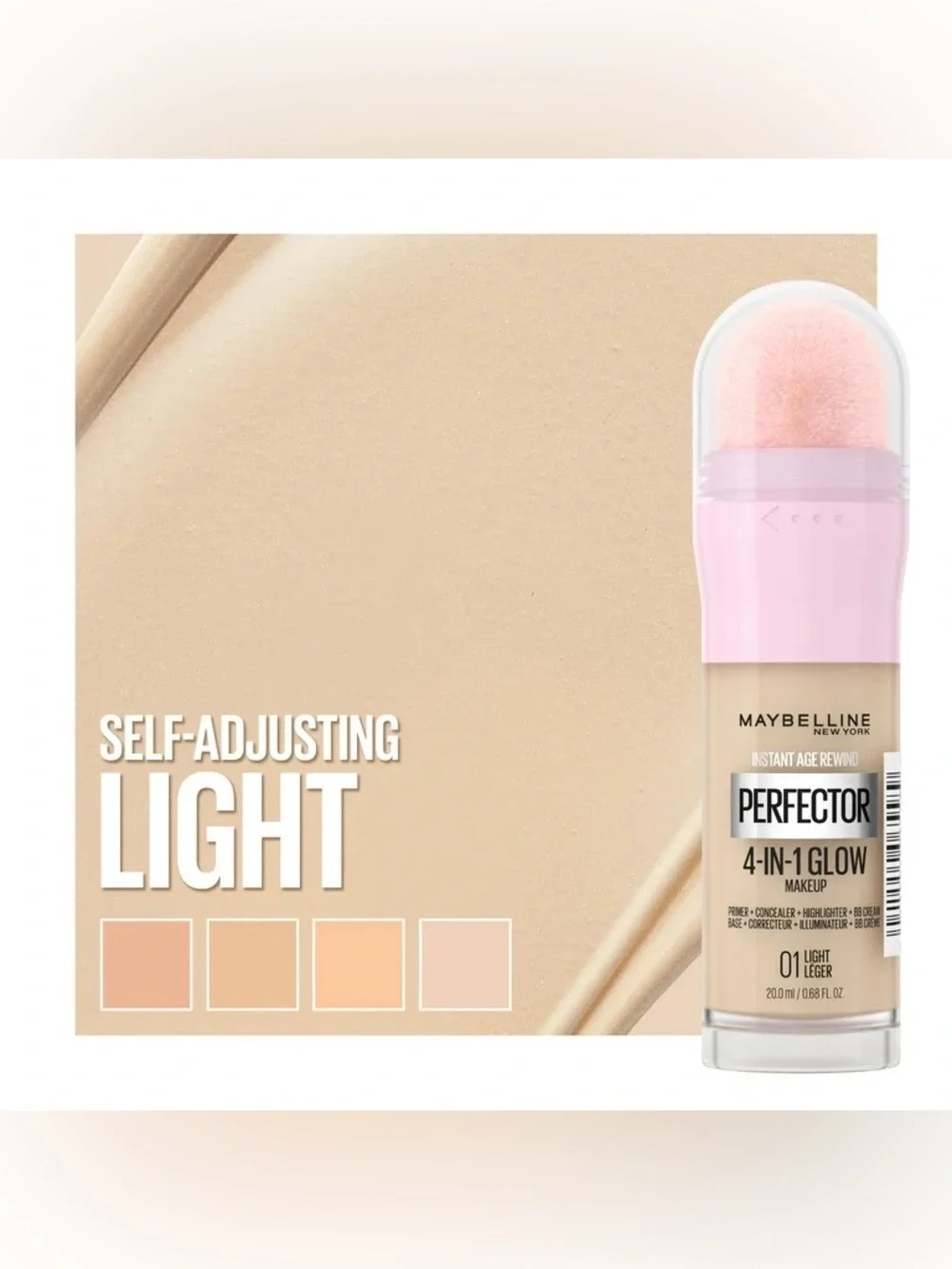 Maybelline Lightweight Liquid Foundation with Pink Applicator - Light Beige